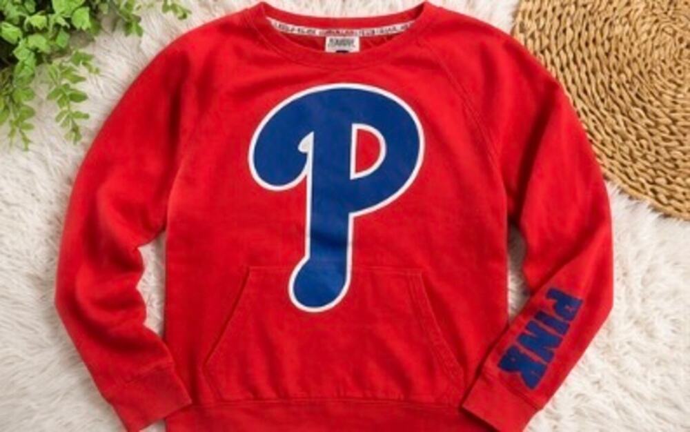 PINK Victoria’s Secret Phillies Sweatshirt Medium MLB 5th & Ocean Red